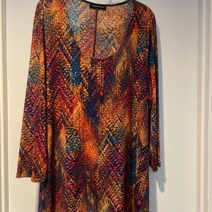 Travel Elements Colorful No Wrinkle Tribal Print Tunic 1 X